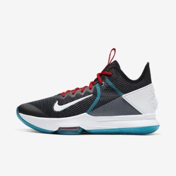 Nike LeBron Witness 4 - Férfi Kosárlabda Cipő - Fekete/Piros/Kék/Fehér